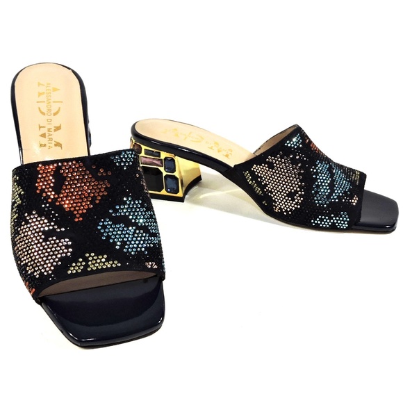 ALESSANDRO DI MARIA 🇮🇹 WOMEN'S BLACK SUEDE SUMMER COMFORT MULES - Picture 10 of 10